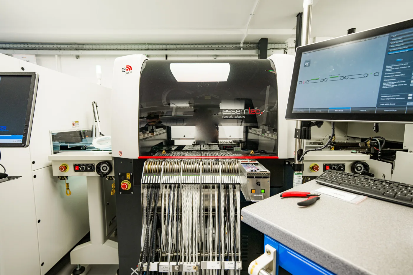 The Essemtec pick-and-place machine on the S29 SMT line